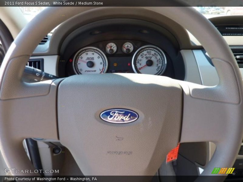 White Suede / Medium Stone 2011 Ford Focus S Sedan
