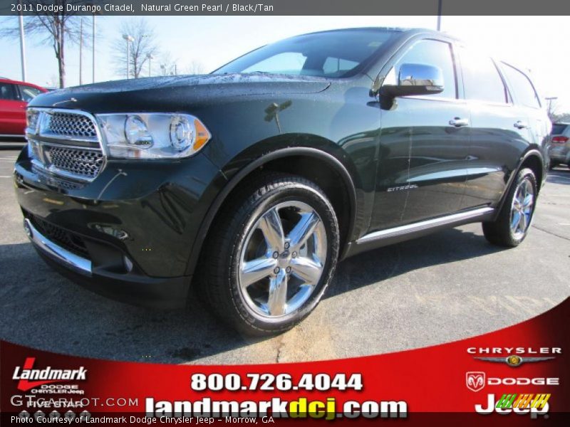 Natural Green Pearl / Black/Tan 2011 Dodge Durango Citadel