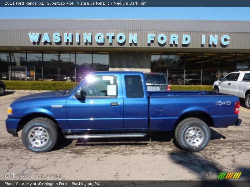 Vista Blue Metallic / Medium Dark Flint 2011 Ford Ranger XLT SuperCab 4x4