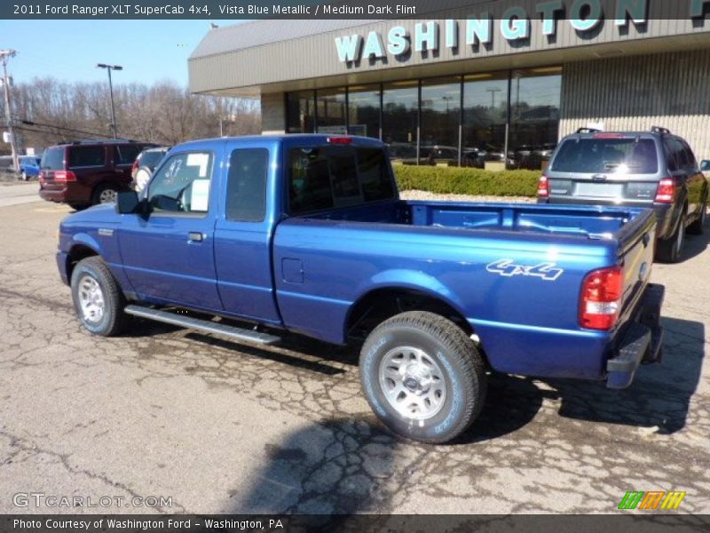 Vista Blue Metallic / Medium Dark Flint 2011 Ford Ranger XLT SuperCab 4x4
