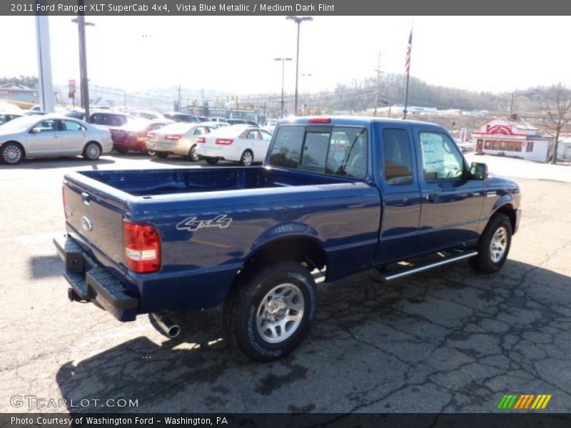 Vista Blue Metallic / Medium Dark Flint 2011 Ford Ranger XLT SuperCab 4x4