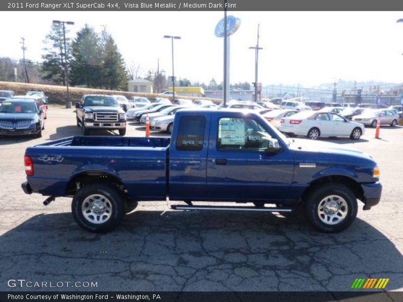Vista Blue Metallic / Medium Dark Flint 2011 Ford Ranger XLT SuperCab 4x4