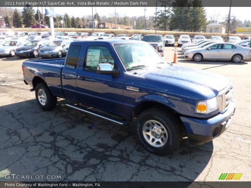 Vista Blue Metallic / Medium Dark Flint 2011 Ford Ranger XLT SuperCab 4x4