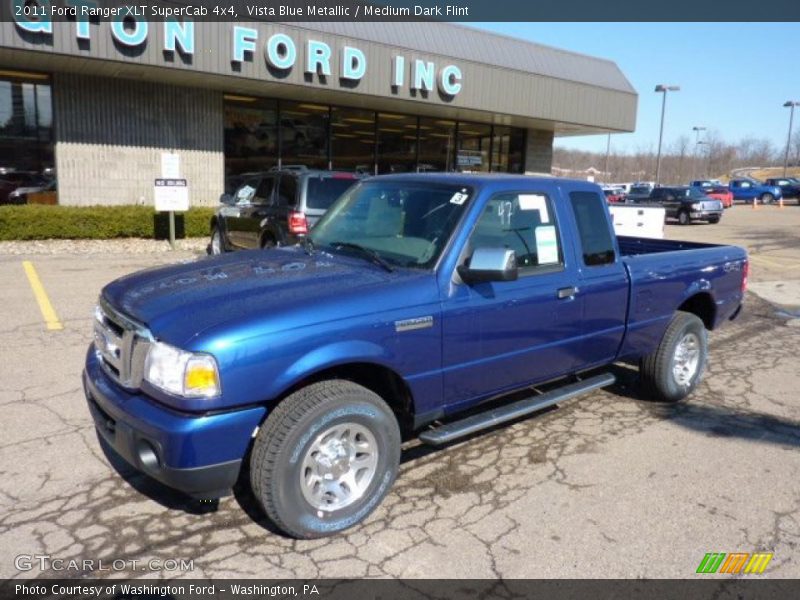 Vista Blue Metallic / Medium Dark Flint 2011 Ford Ranger XLT SuperCab 4x4