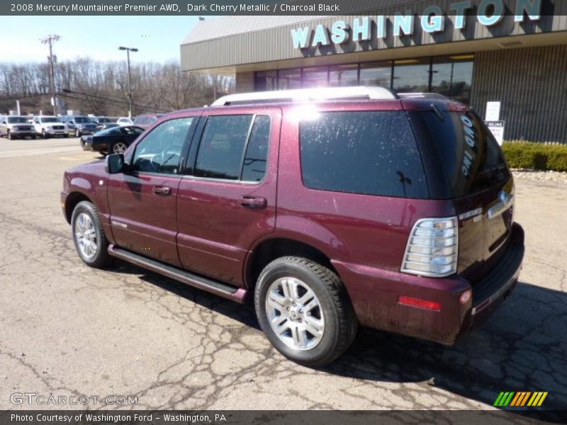 Dark Cherry Metallic / Charcoal Black 2008 Mercury Mountaineer Premier AWD