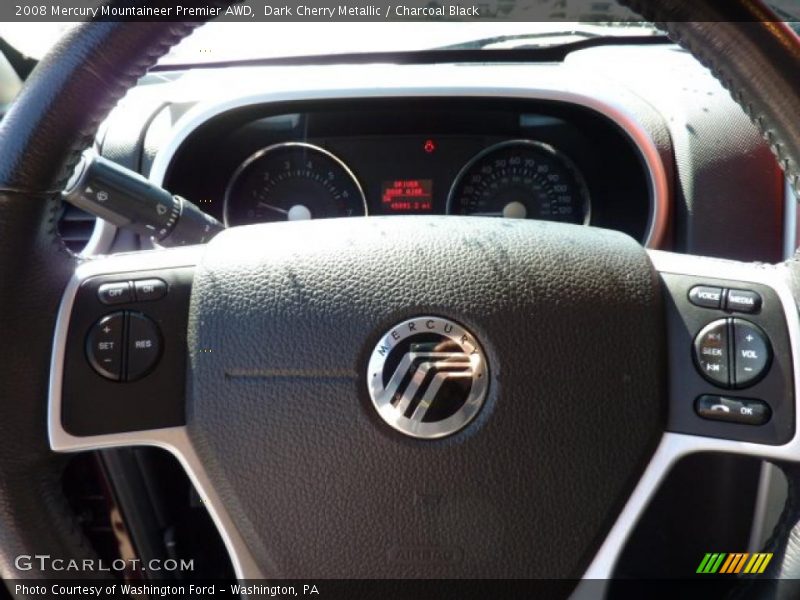 Dark Cherry Metallic / Charcoal Black 2008 Mercury Mountaineer Premier AWD