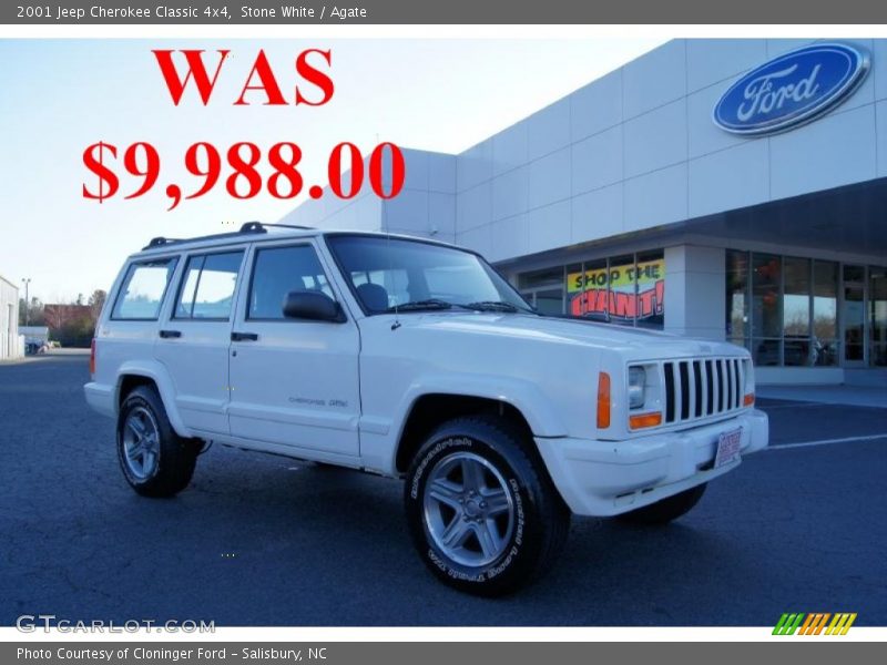 Stone White / Agate 2001 Jeep Cherokee Classic 4x4