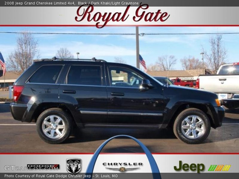 Black / Dark Khaki/Light Graystone 2008 Jeep Grand Cherokee Limited 4x4