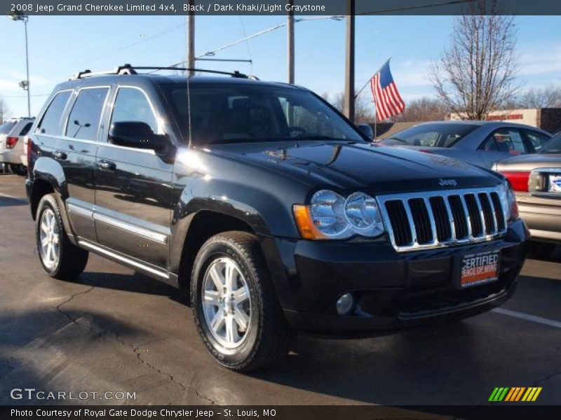 Black / Dark Khaki/Light Graystone 2008 Jeep Grand Cherokee Limited 4x4