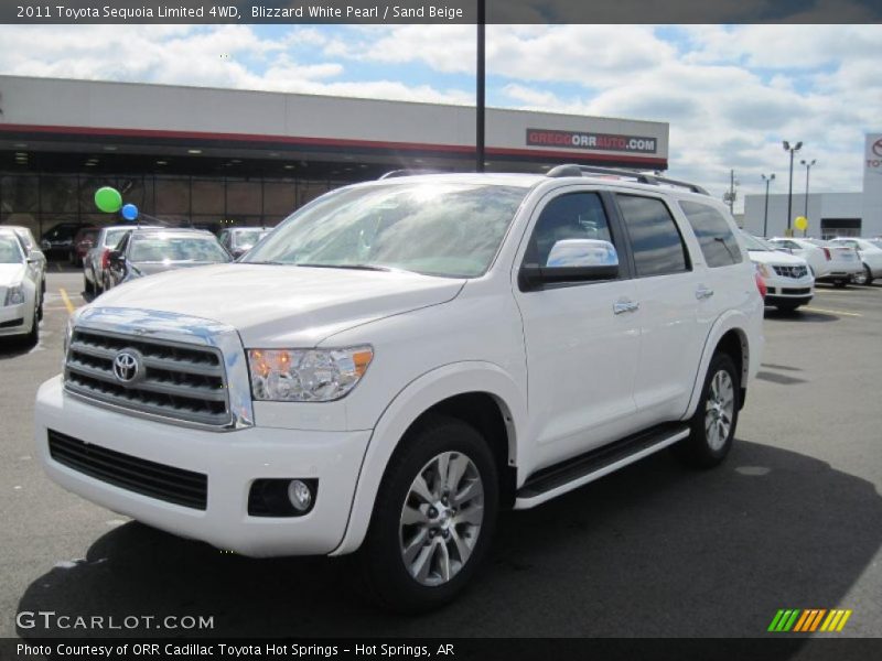 Blizzard White Pearl / Sand Beige 2011 Toyota Sequoia Limited 4WD