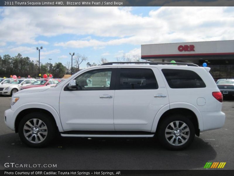 Blizzard White Pearl / Sand Beige 2011 Toyota Sequoia Limited 4WD