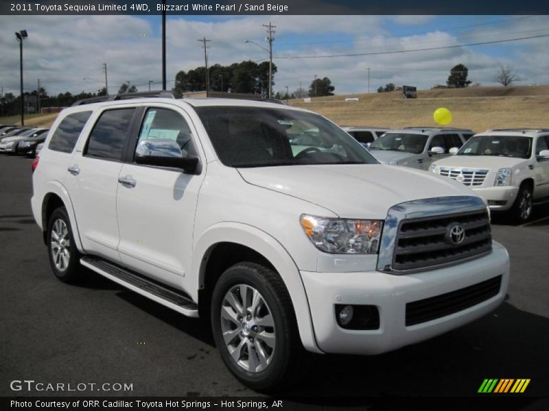 Blizzard White Pearl / Sand Beige 2011 Toyota Sequoia Limited 4WD