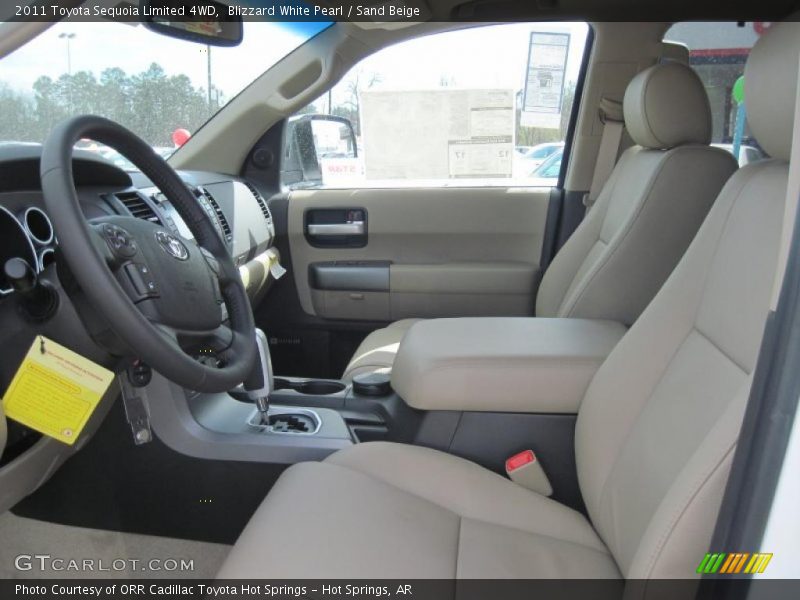 Blizzard White Pearl / Sand Beige 2011 Toyota Sequoia Limited 4WD