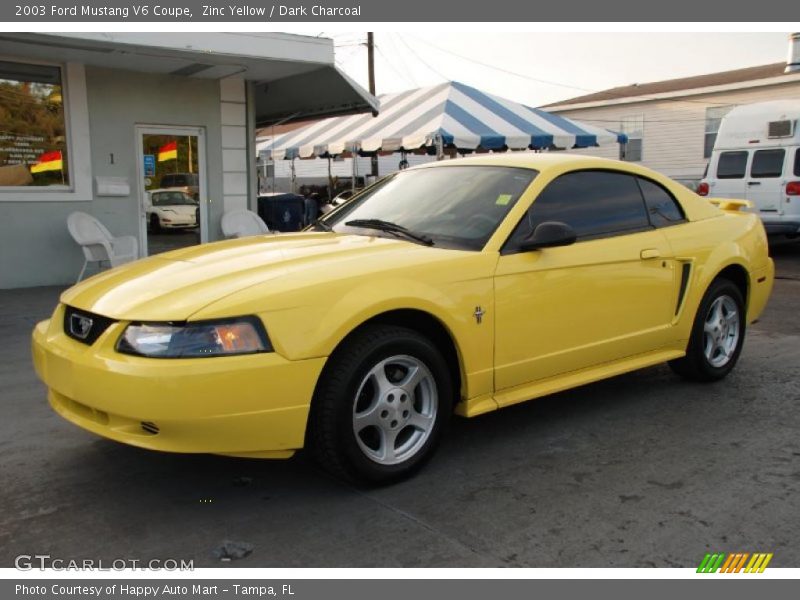 Zinc Yellow / Dark Charcoal 2003 Ford Mustang V6 Coupe