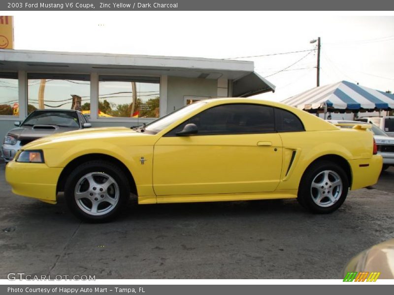 Zinc Yellow / Dark Charcoal 2003 Ford Mustang V6 Coupe