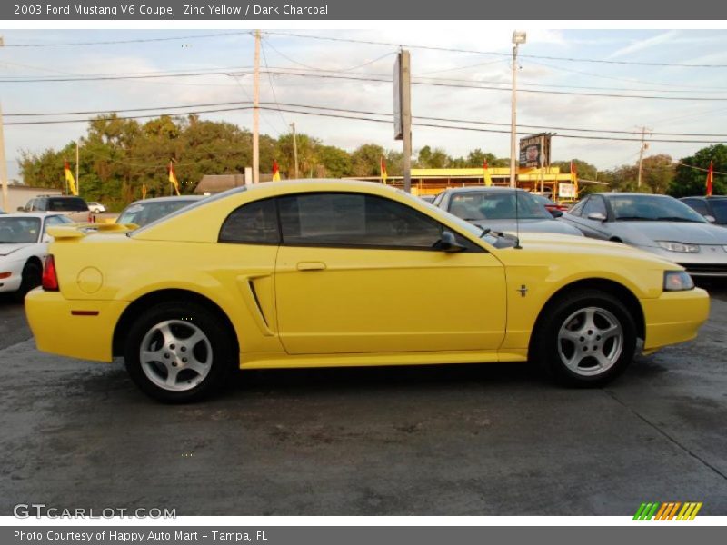 Zinc Yellow / Dark Charcoal 2003 Ford Mustang V6 Coupe