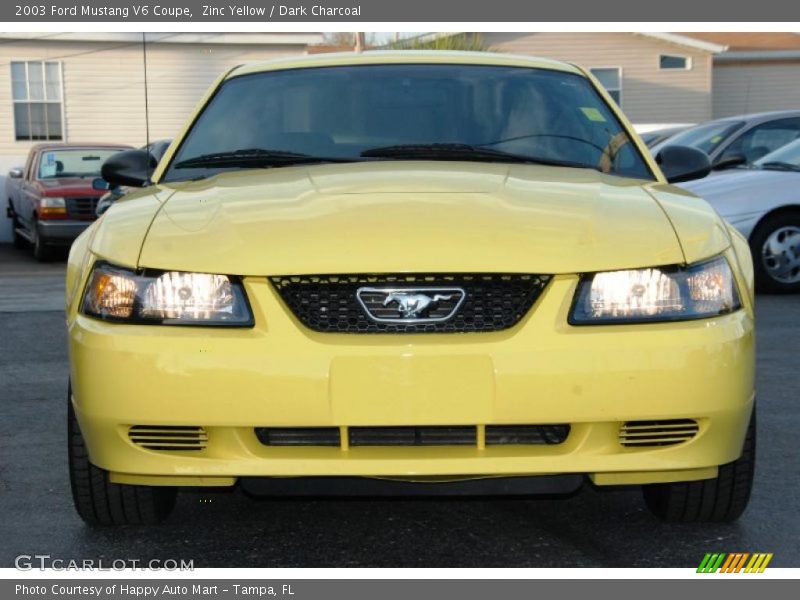 Zinc Yellow / Dark Charcoal 2003 Ford Mustang V6 Coupe