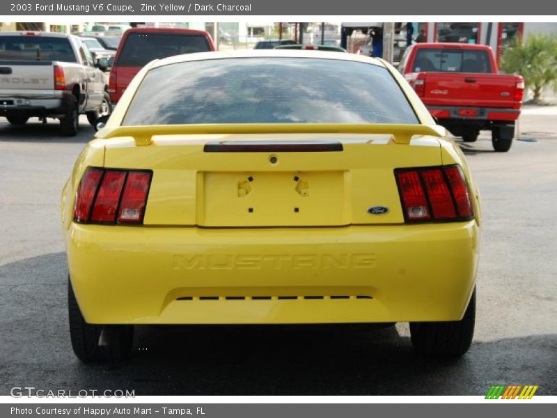 Zinc Yellow / Dark Charcoal 2003 Ford Mustang V6 Coupe
