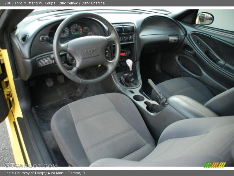 Zinc Yellow / Dark Charcoal 2003 Ford Mustang V6 Coupe