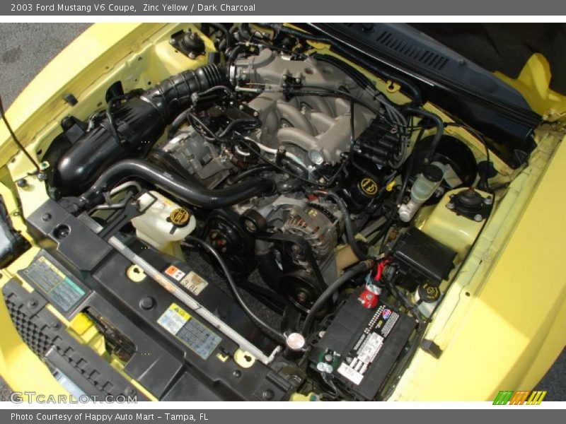 Zinc Yellow / Dark Charcoal 2003 Ford Mustang V6 Coupe