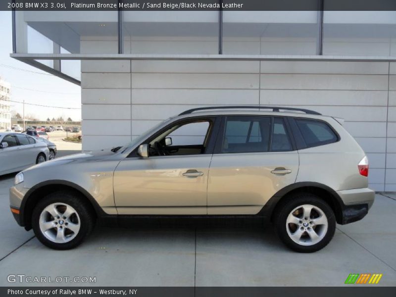 Platinum Bronze Metallic / Sand Beige/Black Nevada Leather 2008 BMW X3 3.0si