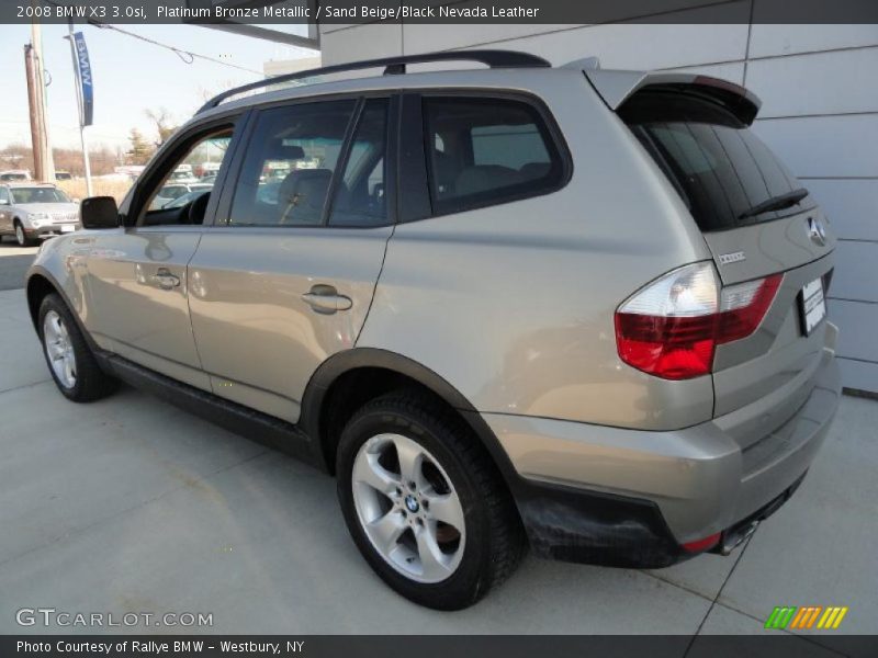 Platinum Bronze Metallic / Sand Beige/Black Nevada Leather 2008 BMW X3 3.0si