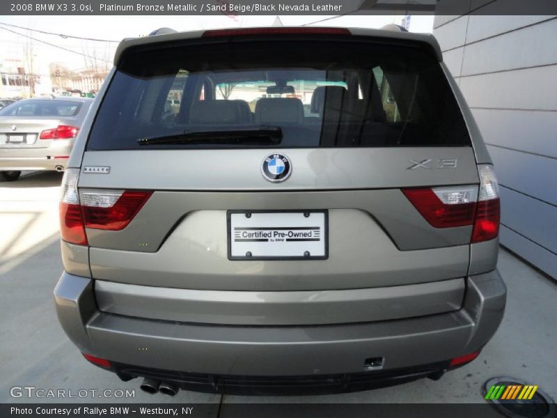 Platinum Bronze Metallic / Sand Beige/Black Nevada Leather 2008 BMW X3 3.0si