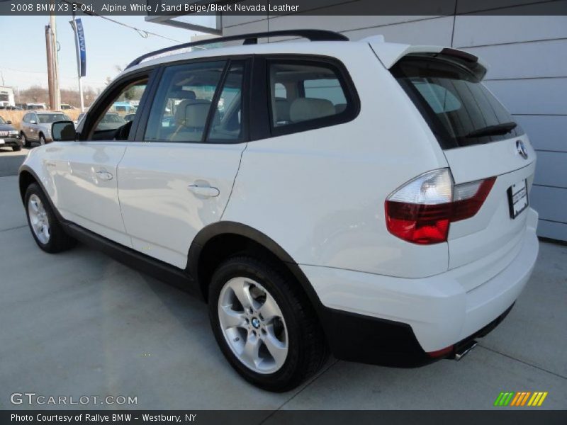 Alpine White / Sand Beige/Black Nevada Leather 2008 BMW X3 3.0si
