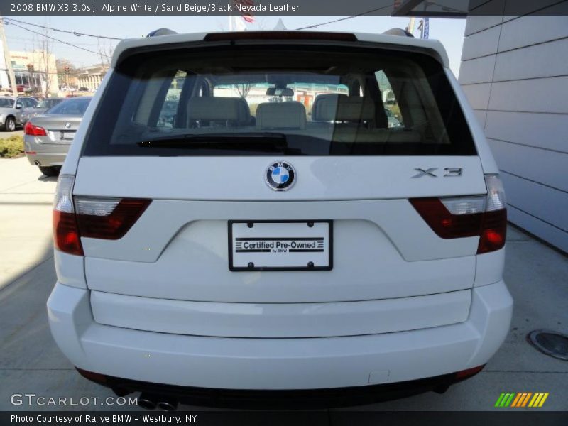Alpine White / Sand Beige/Black Nevada Leather 2008 BMW X3 3.0si