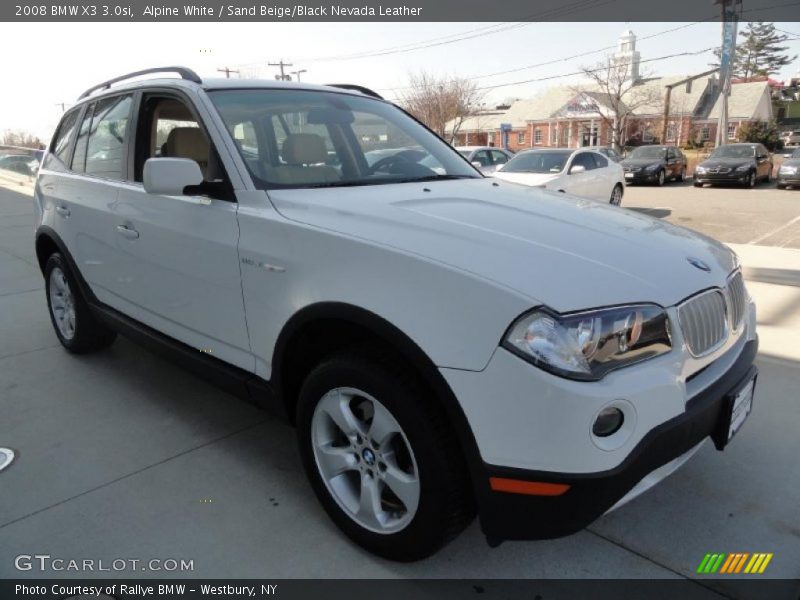 Alpine White / Sand Beige/Black Nevada Leather 2008 BMW X3 3.0si