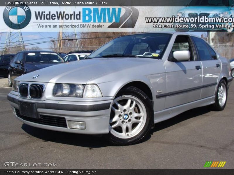 Arctic Silver Metallic / Black 1998 BMW 3 Series 328i Sedan