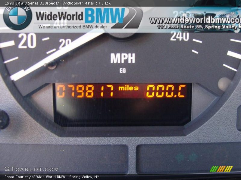 Arctic Silver Metallic / Black 1998 BMW 3 Series 328i Sedan