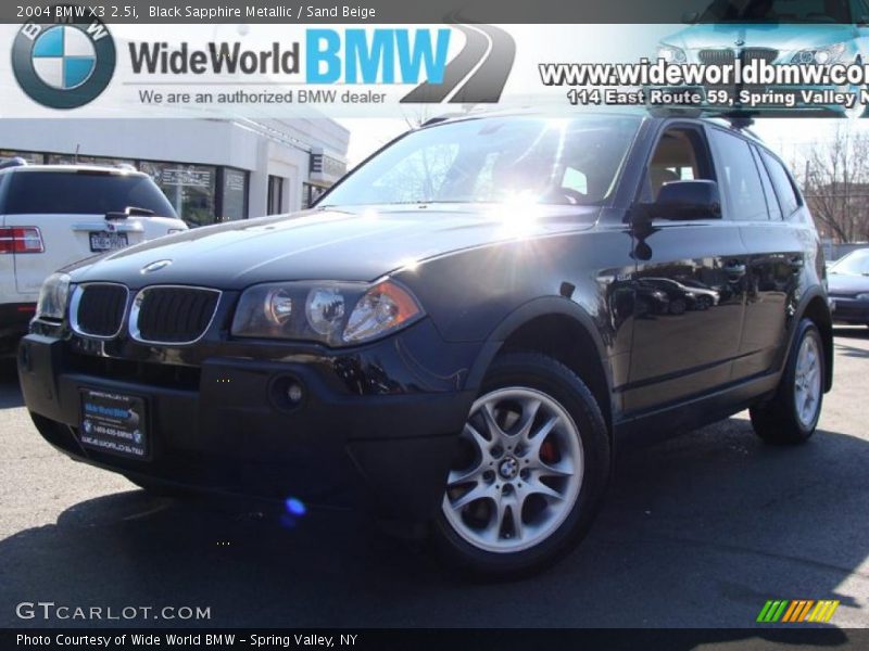 Black Sapphire Metallic / Sand Beige 2004 BMW X3 2.5i