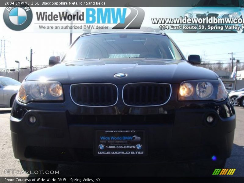 Black Sapphire Metallic / Sand Beige 2004 BMW X3 2.5i