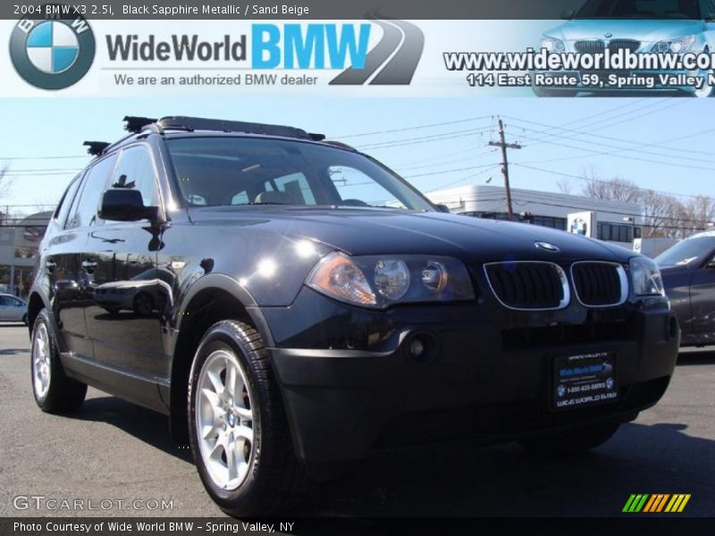 Black Sapphire Metallic / Sand Beige 2004 BMW X3 2.5i