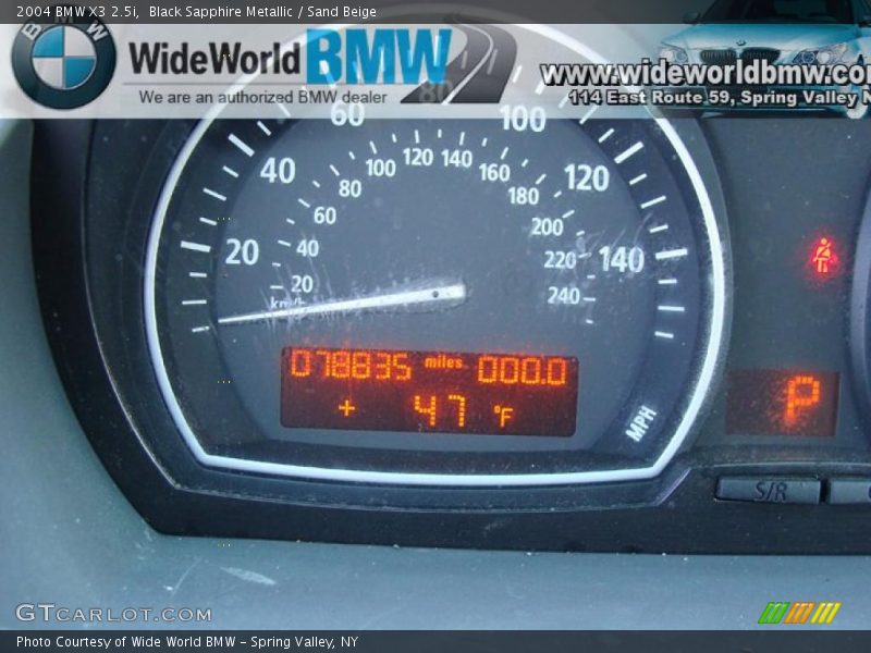 Black Sapphire Metallic / Sand Beige 2004 BMW X3 2.5i