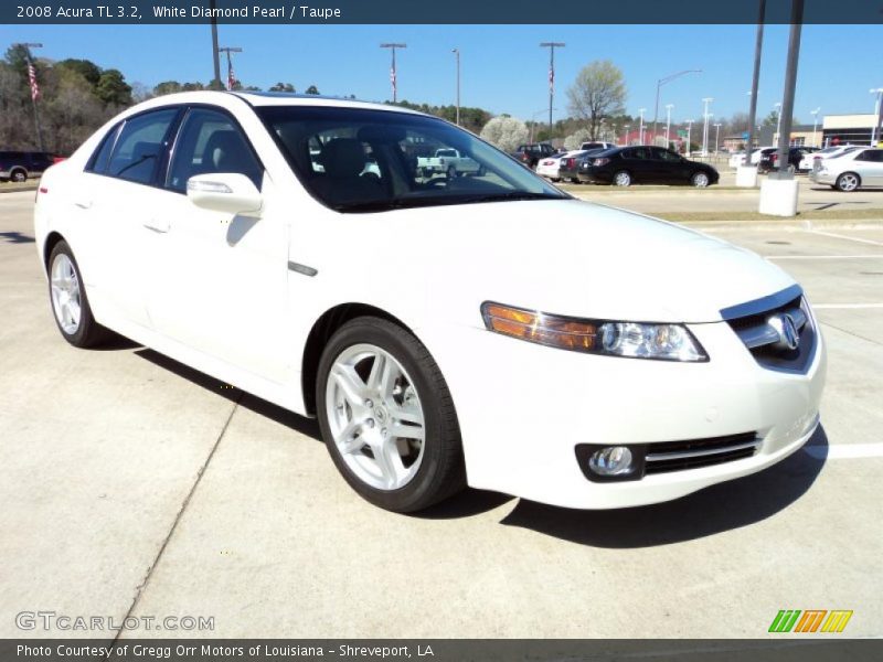 White Diamond Pearl / Taupe 2008 Acura TL 3.2