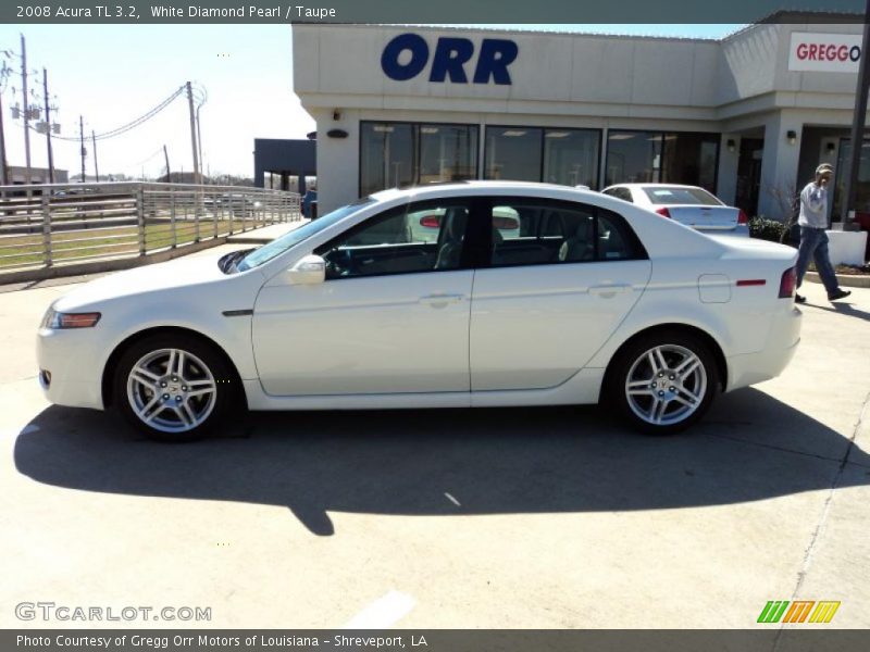 White Diamond Pearl / Taupe 2008 Acura TL 3.2