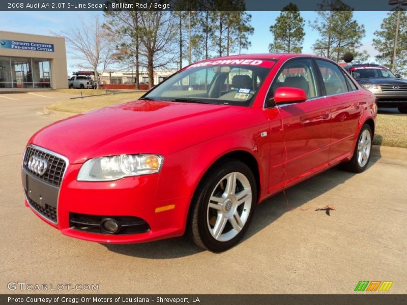 Brilliant Red / Beige 2008 Audi A4 2.0T S-Line Sedan