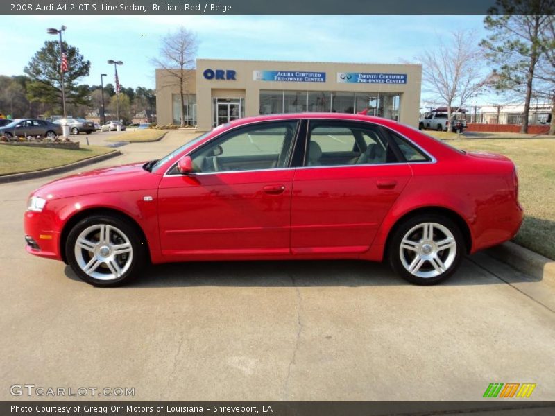 Brilliant Red / Beige 2008 Audi A4 2.0T S-Line Sedan