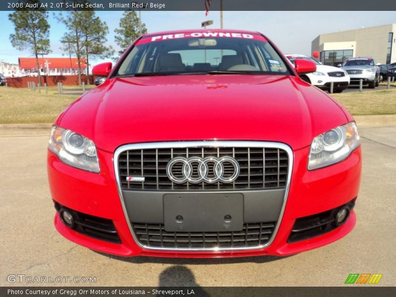 Brilliant Red / Beige 2008 Audi A4 2.0T S-Line Sedan