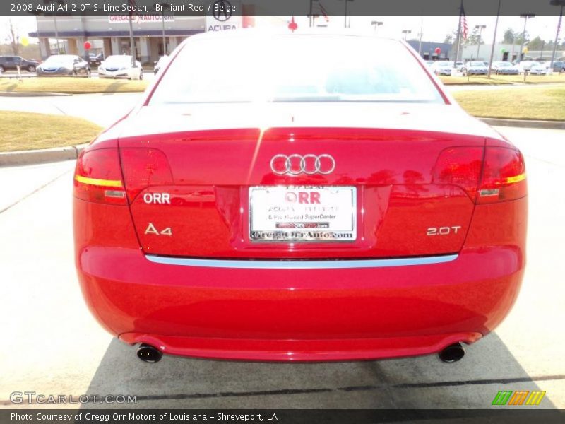 Brilliant Red / Beige 2008 Audi A4 2.0T S-Line Sedan