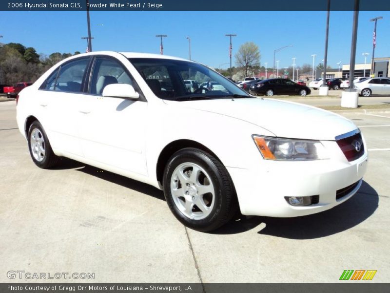 Powder White Pearl / Beige 2006 Hyundai Sonata GLS