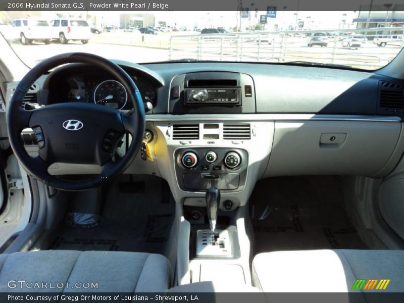 Powder White Pearl / Beige 2006 Hyundai Sonata GLS