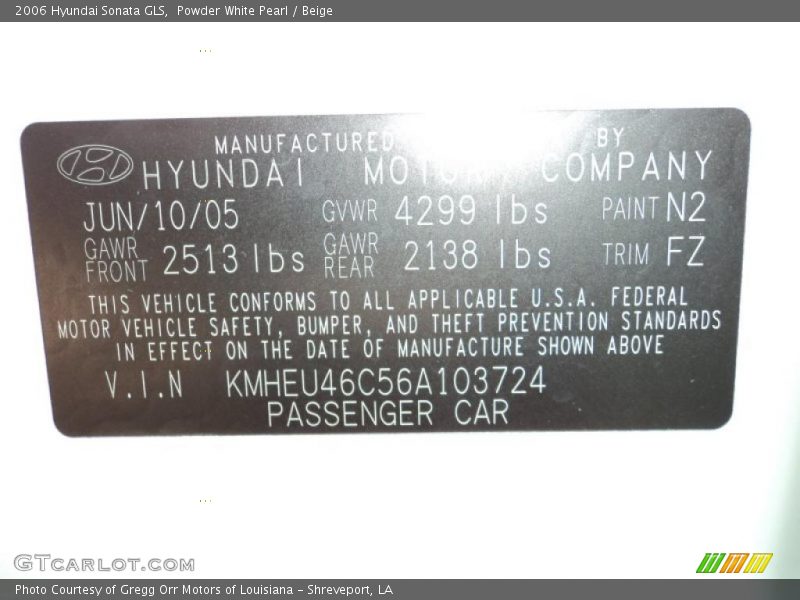 Powder White Pearl / Beige 2006 Hyundai Sonata GLS