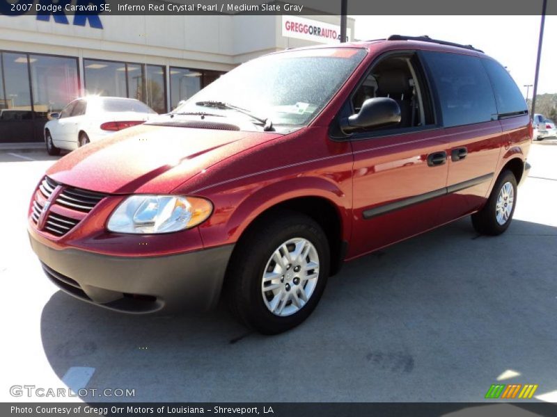 Inferno Red Crystal Pearl / Medium Slate Gray 2007 Dodge Caravan SE