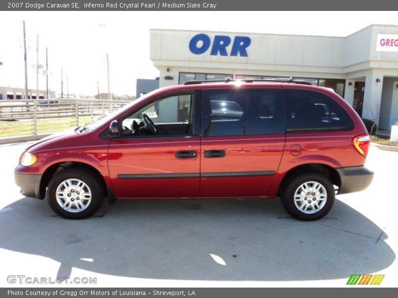 Inferno Red Crystal Pearl / Medium Slate Gray 2007 Dodge Caravan SE