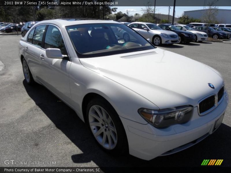 Alpine White / Dark Beige/Beige III 2003 BMW 7 Series 745i Sedan
