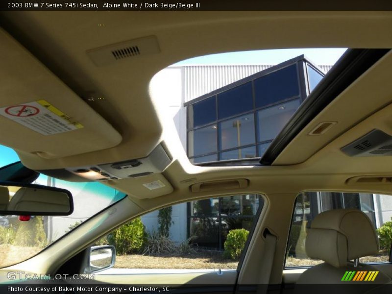 Alpine White / Dark Beige/Beige III 2003 BMW 7 Series 745i Sedan