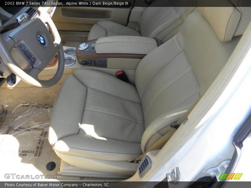 Alpine White / Dark Beige/Beige III 2003 BMW 7 Series 745i Sedan